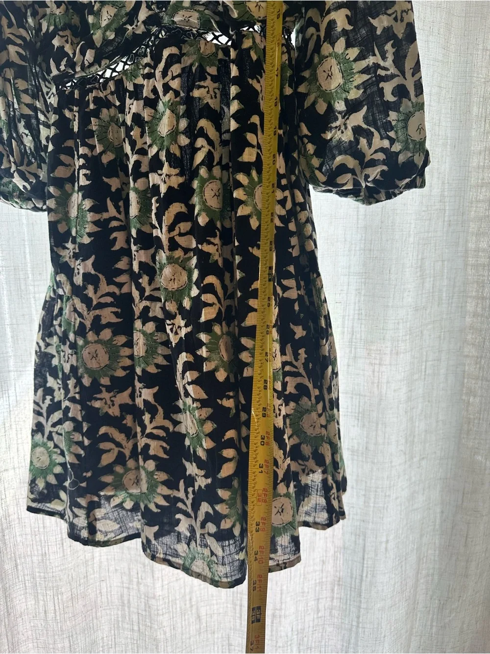 Black & Green Floral Mini Dress - Women